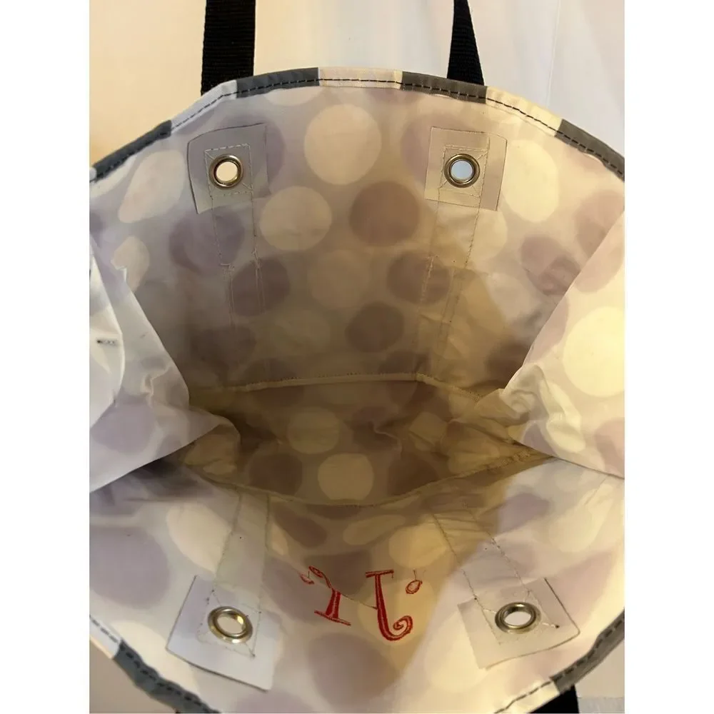 Thirty-one 31 organizer tote black white dots red 